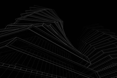 Soyut mimari arkaplan, 3d illüstrasyon