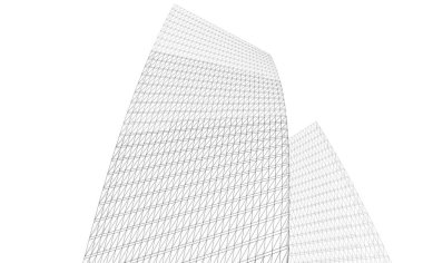 Soyut mimari arkaplan, 3d illüstrasyon