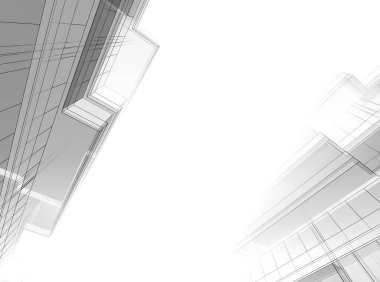 Soyut mimari arkaplan, 3d illüstrasyon