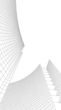 Soyut mimari arkaplan, 3d illüstrasyon