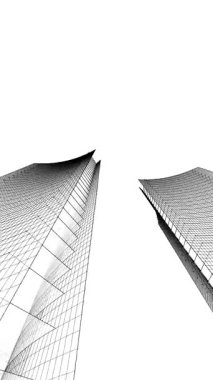 Soyut mimari arkaplan, 3d illüstrasyon