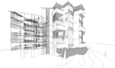 Modern bina çizimi, mimari çizim