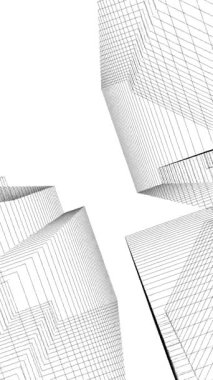 Soyut mimari arkaplan, 3d illüstrasyon