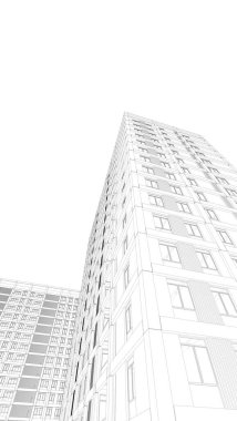 Soyut mimari arkaplan, 3d illüstrasyon