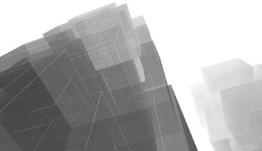 Soyut mimari arkaplan, 3d illüstrasyon