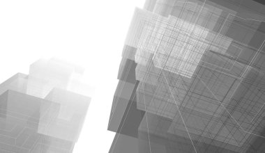 Soyut mimari arkaplan, 3d illüstrasyon