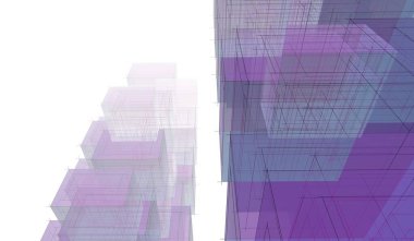 Soyut mimari arkaplan, 3d illüstrasyon