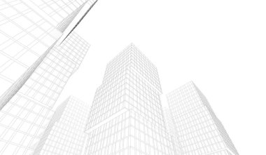 Soyut mimari arkaplan, 3d illüstrasyon