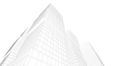 Soyut mimari arkaplan, 3d illüstrasyon