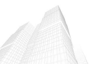 Soyut mimari arkaplan, 3d illüstrasyon