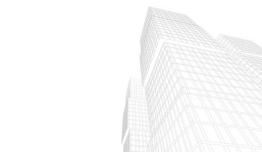 Soyut mimari arkaplan, 3d illüstrasyon