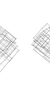 Soyut mimari arkaplan, 3d illüstrasyon