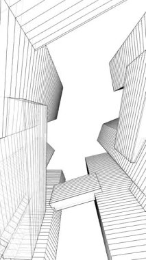 Soyut mimari arkaplan, 3d illüstrasyon