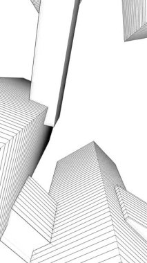 Soyut mimari arkaplan, 3d illüstrasyon