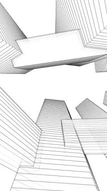 Soyut mimari arkaplan, 3d illüstrasyon