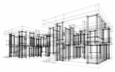 Modern evler çizimi, 3D çizim