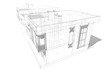 Modern evler çizimi, 3D çizim