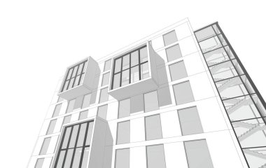 Modern bina çizimi, mimari çizim