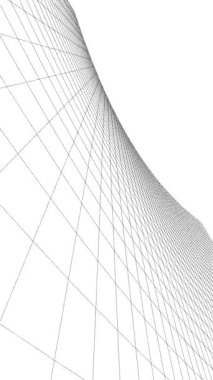 Soyut mimari arkaplan, gökdelen, üç boyutlu illüstrasyon