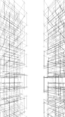 Soyut mimari arkaplan, 3d illüstrasyon