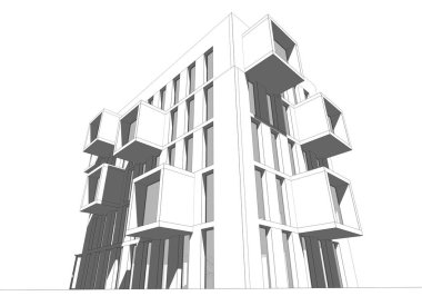 Modern bina çizimi, mimari çizim