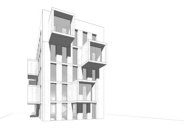 Modern bina çizimi, mimari çizim