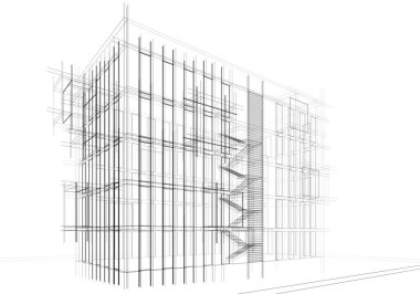 Modern bina çizimi, mimari çizim