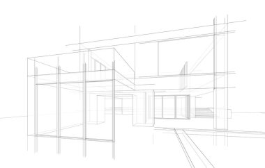 Modern bina çizimi, mimari çizim