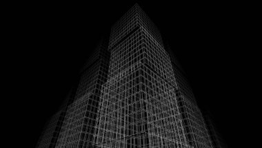 Soyut mimari arkaplan, 3d illüstrasyon