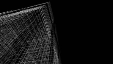 Soyut mimari arkaplan, 3d illüstrasyon