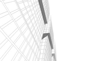 Soyut mimari arkaplan, 3d illüstrasyon