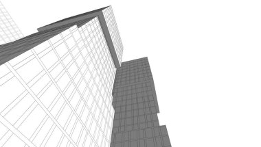 Soyut mimari arkaplan, 3d illüstrasyon