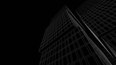 Soyut mimari arkaplan, 3d illüstrasyon