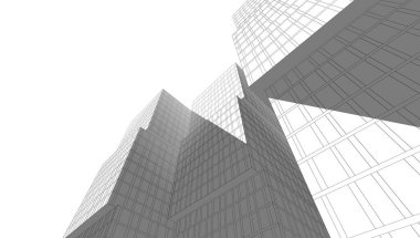 Soyut mimari arkaplan, 3d illüstrasyon