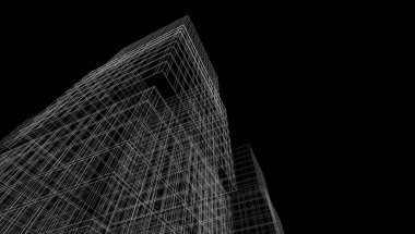 Soyut mimari arkaplan, 3d illüstrasyon