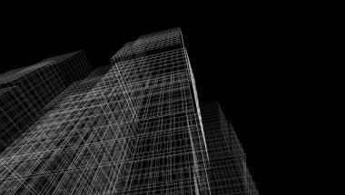 Soyut mimari arkaplan, 3d illüstrasyon