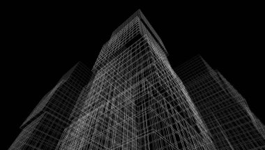 Soyut mimari arkaplan, 3d illüstrasyon