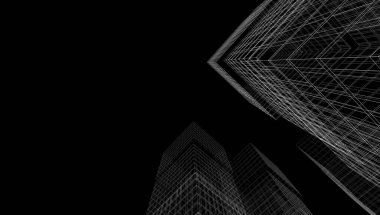 Soyut mimari arkaplan, 3d illüstrasyon