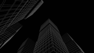 Soyut mimari arkaplan, 3d illüstrasyon