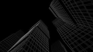 Soyut mimari arkaplan, 3d illüstrasyon