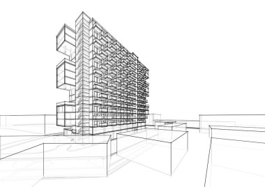 Modern bina çizimi, mimari çizim