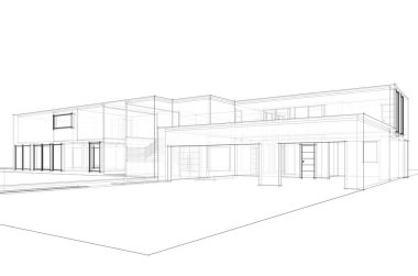 Modern bina çizimi, mimari çizim