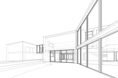 Modern bina çizimi, mimari çizim