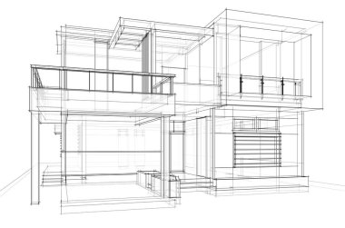 Modern bina çizimi, mimari çizim