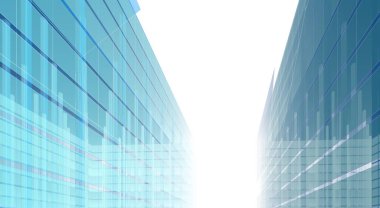 Soyut geometrik mimari arkaplan, 3 boyutlu illüstrasyon