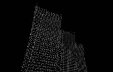 Soyut mimari arkaplan, 3d illüstrasyon