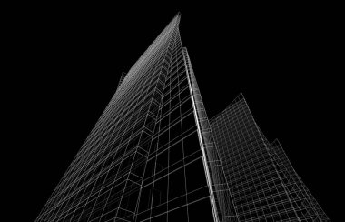 Soyut mimari arkaplan, 3d illüstrasyon