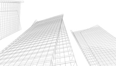 Soyut mimari arkaplan, 3d illüstrasyon