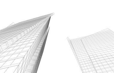 Soyut mimari arkaplan, 3d illüstrasyon