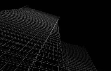 Soyut mimari arkaplan, 3d illüstrasyon